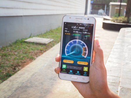 Test jaringan 4G LTE Bolt samsung J5